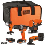 BLACK+DECKER BDCK123S2S, Perceuse à percussion Orange/Noir