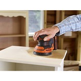 BLACK+DECKER BDCROS18-QW, Ponceuse orbitale Orange/Noir, Batterie incluse