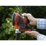 BLACK+DECKER BDCROS18-QW, Ponceuse orbitale Orange/Noir, Batterie incluse