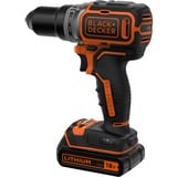 BLACK+DECKER BL186K, Perceuse/visseuse Noir/Orange, Batterie, chargeur et mallette inclus