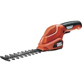 BLACK+DECKER GSL300 Taille-haie sur batterie Double-lame 600g taille-haies, Ciseaux à buisson Orange/Noir, Taille-haie sur batterie, 15 cm, Double-lame, 8 mm, 800 spm, Rouge