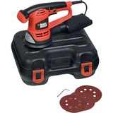 BLACK+DECKER KA191EK ponceuse portative 480 W, Ponceuse orbitale Orange/Noir, 5 mm, 2,5 mm, Secteur, 480 W, 12,5 cm, 230 W