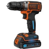 BLACK+DECKER Perceuse sans fil BDCDC18KST, Perceuse/visseuse Noir/Orange, Batterie, chargeur et mallette incluse