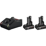 Bosch 1 600 A01 B20 batterie et chargeur d’outil électroportatif Ensemble de batterie et de chargeur Ensemble de batterie et de chargeur, Lithium-Ion (Li-Ion), 6 Ah, 12 V, Bosch, Noir