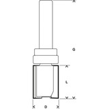 Bosch Fraise à affleurer Expert pour stratifié bois, Ø 16mm Fraise à araser, 6,8 cm, 2,54 cm, 1,27 cm, 8 mm, 1 pièce(s)
