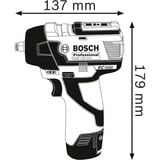 Bosch GDS 10.8 V-EC Professional 3/8" 2600 tr/min 115 N·m Bleu 10,8 V, Visseuse à choc Bleu/Noir, Douille à choc, Bleu, 3/8", 2600 tr/min, 115 N·m, 1200 tr/min