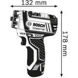 Bosch GSR 12V-15 FC Professional Sans clé 600 g Noir, Bleu, Tournevis Bleu/Noir, Perceuse à poignée pistolet, Sans clé, Noir, Bleu, 1 cm, 3 cm, 1 cm