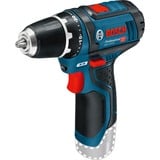 Bosch GSR 12V-15 Professional 650 g Noir, Bleu, Rouge, Argent, Perceuse/visseuse Bleu/Noir, Perceuse à poignée pistolet, Noir, Bleu, Rouge, Argent, 1 cm, 1,9 cm, 1 cm, 1 mm