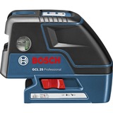 Bosch Laser points et lignes GCL 25 Professional, Laser Cross Ligne Bleu/Noir, 4°, 635 nm (< 1 mW), Niveau à point, Noir, Bleu, 1/4,5/8", 1,5 V