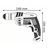 Bosch Perceuse GBM 10 RE Professional Bleu/Noir, Perceuse à poignée pistolet, Sans clé, 1 cm, 2600 tr/min, 2,5 cm, 1 cm