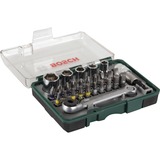 Bosch Rainbow Pro 27 bit + ratchet embout de tournevis 27 pièce(s), Set d'outils Vert, 27 pièce(s), Cruciforme, Torx, PH 1/2/2/3 PZ 1/2/3 T 10/15/20/25/30 HEX 3/4/5/6 PH 1/2/2/3 PZ 1/2/3 T 10/15/20/25/30 HEX 3/4/5/6..., 25 mm