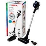 Bosch Serie 6 BBS611PCK aspirateur de table Bleu, Argent Sans sac, Aspirateur de bâton Noir/Bleu, Sec, Filtre hygiénique, Filtrage, Allemagne, Sans sac, Bleu, Argent