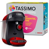 Bosch TAS1003 machine à café Entièrement automatique Cafetière à dosette 0,7 L, Machine à capsule Noir/Rouge, Cafetière à dosette, 0,7 L, Capsule de café, 1400 W, Noir, Rouge