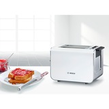 Bosch TAT8611, Grille-pain Acier inoxydable/Blanc, Vente au détail