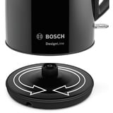 Bosch TWK3P423 bouilloire 1,7 L 2400 W Noir Noir, 1,7 L, 2400 W, Noir, Acier inoxydable, Indicateur de niveau d'eau, Sans fil