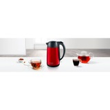 Bosch TWK3P424 bouilloire 1,7 L 2400 W Gris, Rouge Rouge/gris, 1,7 L, 2400 W, Gris, Rouge, Acier inoxydable, Indicateur de niveau d'eau, Arrêt de sécurité en cas de surchauffe