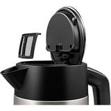 Bosch TWK4P440 bouilloire 1,7 L 2400 W Noir, Acier inoxydable Acier inoxydable/Noir, 1,7 L, 2400 W, Noir, Acier inoxydable, Acier inoxydable, Indicateur de niveau d'eau, Arrêt de sécurité en cas de surchauffe