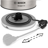 Bosch TWK4P440 bouilloire 1,7 L 2400 W Noir, Acier inoxydable Acier inoxydable/Noir, 1,7 L, 2400 W, Noir, Acier inoxydable, Acier inoxydable, Indicateur de niveau d'eau, Arrêt de sécurité en cas de surchauffe