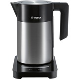 Bosch TWK7203 bouilloire 1,7 L 1850 W Noir, Acier inoxydable Noir, 1,7 L, 1850 W, Noir, Acier inoxydable, Acier inoxydable, Thermostat réglable, Indicateur de niveau d'eau