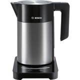 Bosch TWK7203 bouilloire 1,7 L 1850 W Noir, Acier inoxydable Acier inoxydable/Noir, 1,7 L, 1850 W, Noir, Acier inoxydable, Acier inoxydable, Thermostat réglable, Indicateur de niveau d'eau