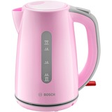 Bosch TWK7500K bouilloire 1,7 L 2200 W Gris, Rose rose fuchsia/Gris clair, 1,7 L, 2200 W, Gris, Rose, Plastique, Indicateur de niveau d'eau, Arrêt de sécurité en cas de surchauffe
