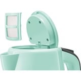 Bosch TWK7502 bouilloire 1,7 L 2200 W Gris, Turquoise Turquoise/Noir, 1,7 L, 2200 W, Gris, Turquoise, Plastique, Indicateur de niveau d'eau, Arrêt de sécurité en cas de surchauffe