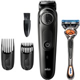 Braun 81705171 tondeuse à barbe Noir, Gris Noir/gris, Lavable, AC/Batterie, Noir, Gris
