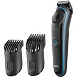 Braun BT3040 Mouillé & sec Noir, Tondeuse à barbe Noir/Bleu, Lavable, Noir