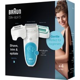 Braun Silk-épil 5 81706331 épilateur 28 pince(s) Blanc, Turquoise, Appareil à épiler Blanc/Bleu clair, Blanc, Turquoise, 28 pince(s), Aisselles, Bikini, Cuisse avant, Intérieur des avant-bras, Rasage, LED, Allemagne