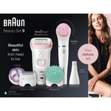 Braun Silk-épil 9 81683682 épilateur 40 pince(s) Blanc, Rose, Appareil à épiler Blanc/Or rose, Blanc, Rose, 40 pince(s), Exfoliation, LED, Allemagne, 1 SensoFoil