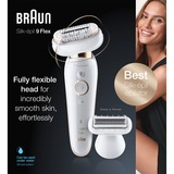 Braun Silk-épil 9 Flex 9002, épilateur, Appareil à épiler Blanc/Or