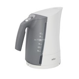 Braun WK 500 bouilloire 1,6 L 3000 W Blanc Blanc, 1,6 L, 3000 W, Blanc, Indicateur de niveau d'eau, Arrêt de sécurité en cas de surchauffe, Sans fil, Vente au détail