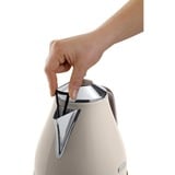 DeLonghi Bouilloire Icona vintage Crème/chrome, 1,7 L, 2000 W, Beige, Acier inoxydable, Indicateur de niveau d'eau, Arrêt de sécurité en cas de surchauffe