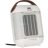DeLonghi Capsule HFX30C18.IW Intérieure Marron, Blanc 1800 W Chauffage de ventilateur électrique, Radiateur soufflant Blanc, Chauffage de ventilateur électrique, Vitrocéramique, CE, Intérieure, Bureau, Sol, Table, Marron, Blanc