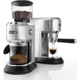 DeLonghi Dedica Argent, Moulin à café Argent/Noir, Moulin à café, 350 g, Fraise conique, Acier inoxydable, LCD, Argent
