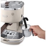 DeLonghi Icona Vintage ECOV 311.BG Semi-automatique Machine à expresso 1,4 L Beige/argent lustré, Machine à expresso, 1,4 L, Café moulu, 1100 W, Blanc