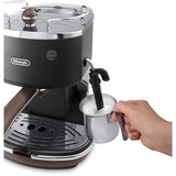 DeLonghi Icona Vintage Entièrement automatique Machine à expresso 1,4 L Noir/argent lustré, Machine à expresso, 1,4 L, Dosette de café, Café moulu, 1100 W, Noir