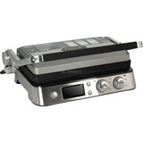 DeLonghi MultiGrill CGH1020D, Grill à contact Argent/Noir, Noir, Métallique, Rectangulaire, Plaque, 370 x 230 mm, Couvercle amovible, Couvercle à charnière, Couvercle avec fermeture, 2000 W