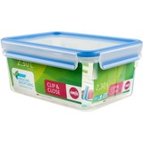 Emsa CLIP & CLOSE Rectangulaire Boîte 2,3 L Bleu, Transparent 1 pièce(s) Transparent/Bleu, Boîte, Rectangulaire, 2,3 L, Bleu, Transparent, Polypropylène (PP), Élastomère thermoplastique (TPE), Allemagne