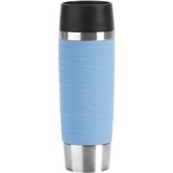 Emsa Waves Grande 500 ml Noir, Bleu, Acier inoxydable Acier inoxydable, Gobelet Bleu clair, Noir, Bleu, Acier inoxydable, Silicone, Acier inoxydable, Acier inoxydable, Polypropylène (PP), 4 h, 8 h