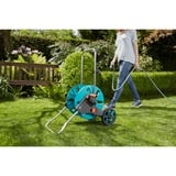 GARDENA 18511-20 enrouleur de tuyau d'arrosoir de jardin Chariot sur roues Manuel Noir, Bleu, Acier inoxydable, Enrouleur transportable Turquoise/gris, Chariot sur roues, Manuel, Fonctionnel, Noir, Bleu, Acier inoxydable, Métal, Plastique, 60 m