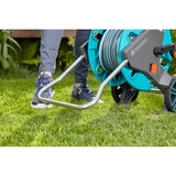 GARDENA 18511-20 enrouleur de tuyau d'arrosoir de jardin Chariot sur roues Manuel Noir, Bleu, Acier inoxydable, Enrouleur transportable Turquoise/gris, Chariot sur roues, Manuel, Fonctionnel, Noir, Bleu, Acier inoxydable, Métal, Plastique, 60 m