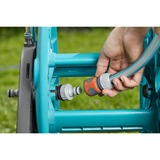 GARDENA 18511-20 enrouleur de tuyau d'arrosoir de jardin Chariot sur roues Manuel Noir, Bleu, Acier inoxydable, Enrouleur transportable Turquoise/gris, Chariot sur roues, Manuel, Fonctionnel, Noir, Bleu, Acier inoxydable, Métal, Plastique, 60 m