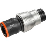 GARDENA Aquastop Premium 19 mm (3/4"), Raccord de tuyau Gris/Argent, Connecteur de tuyau, 3/4", Métal, Plastique, Noir, Métallique