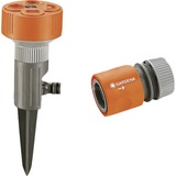 GARDENA Arroseur multisurfaces Twist Gris/Orange, Système d'aspersion d'eau rotatif, 100 m²