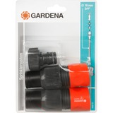 GARDENA Equipement de raccordement grand débit, Connexions Noir/Orange, Noir, Gris, Orange