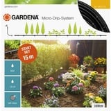 GARDENA Micro-Drip-System Starter Set arêtes S 13010-20, Systèmes de goutte à goutte Noir, 15 m, Noir