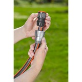 GARDENA Raccord rapide Premium 19 mm (3/4"), Raccord de tuyau Gris/Argent, Connecteur de tuyau, Métal, Noir, Gris, Orange