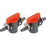 GARDENA Robinet d’arrêt, Régulateur Gris/Orange, Vanne de fermeture, Système d'irrigation goutte-à-goutte, Plastique, Vert, Orange, 4.6 mm, 76,2 / 16 mm (3 / 16")