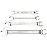 GEDORE Jeu de clés mixtes à cliquet rouges, ouvert, 4 pièces, Clé plate Chrome